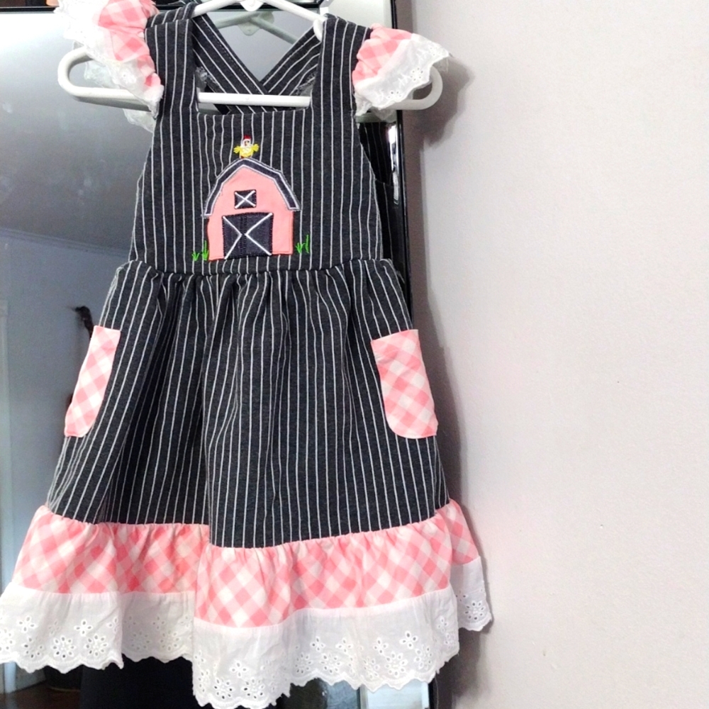Boutique Gingham Farmyard Dress